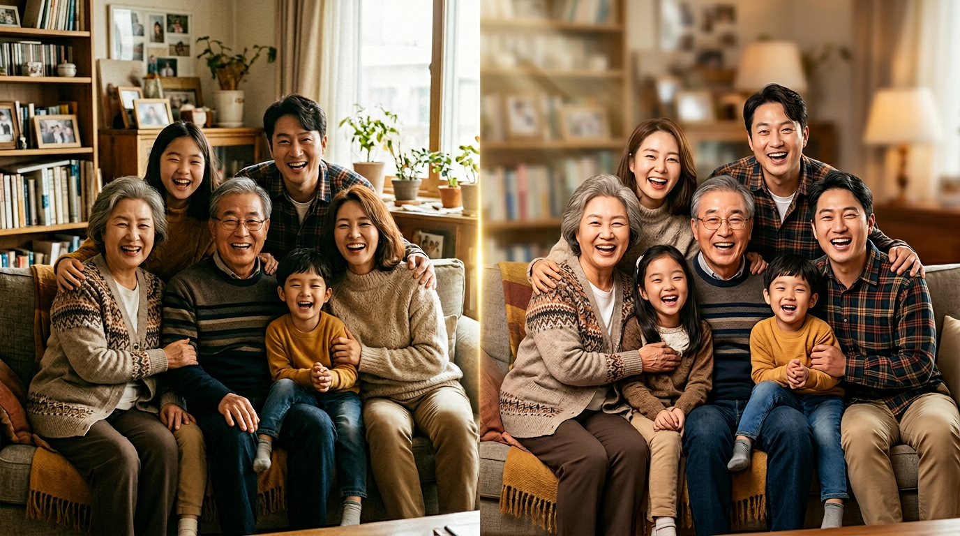 가족 스튜디오 사진